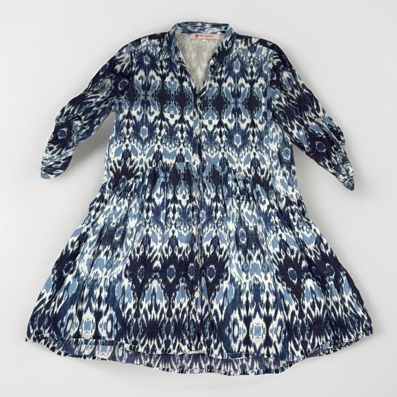 Blue Patterned Mini Dress - Picture 2 of 11